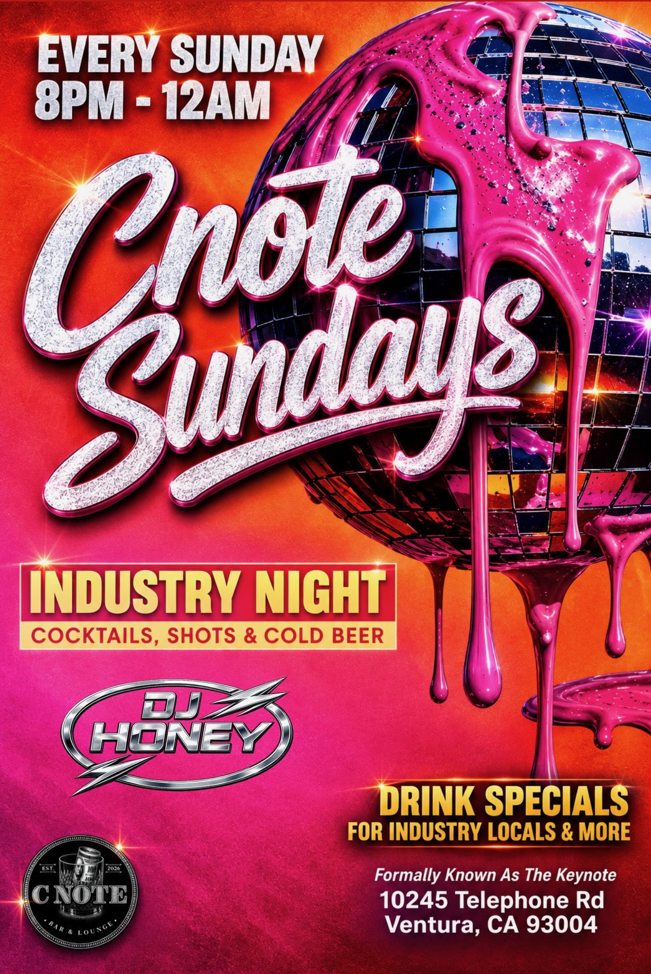 C Note Sundays - Industry Night DJ Honey